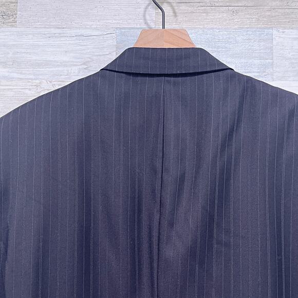 Ing Loro Piana Italy Wool Striped Suit Black Stripe Daniel Cremieux Mens 44S 37W - Picture 7 of 13